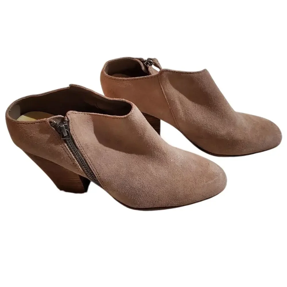 Dolce‎ Vita Women's Suede Leather Zip Heeled Booties Ankle Boots Shoes
